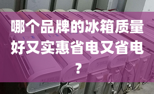 哪个品牌的冰箱质量好又实惠省电又省电？