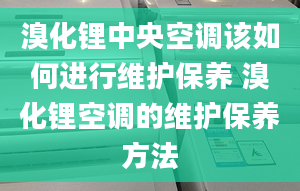 溴化锂中央空调该如何进行维护保养 溴化锂空调的维护保养方法