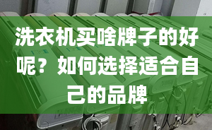 洗衣机买啥牌子的好呢？如何选择适合自己的品牌