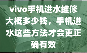 vivo手机进水维修大概多少钱，手机进水这些方法才会更正确有效