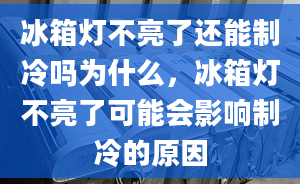 冰箱灯不亮了还能制冷吗为什么，冰箱灯不亮了可能会影响制冷的原因