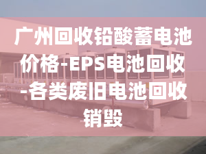 广州回收铅酸蓄电池价格-EPS电池回收-各类废旧电池回收销毁