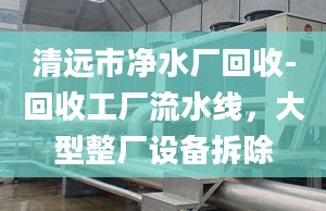 清远市净水厂回收-回收工厂流水线，大型整厂设备拆除