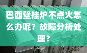 巴西壁挂炉不点火怎么办呢？故障分析处理？