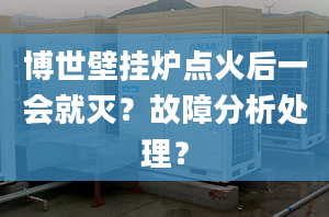 博世壁挂炉点火后一会就灭？故障分析处理？