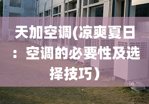 天加空调(凉爽夏日：空调的必要性及选择技巧）