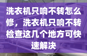 洗衣机只响不转怎么修，洗衣机只响不转检查这几个地方可快速解决