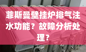 菲斯曼壁挂炉排气注水功能？故障分析处理？