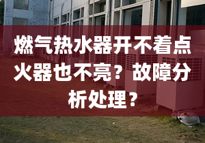 燃气热水器开不着点火器也不亮？故障分析处理？