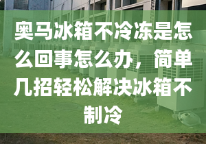 奥马冰箱不冷冻是怎么回事怎么办，简单几招轻松解决冰箱不制冷