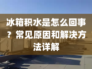 冰箱积水是怎么回事？常见原因和解决方法详解