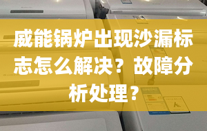 威能锅炉出现沙漏标志怎么解决？故障分析处理？