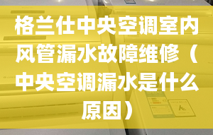 格兰仕中央空调室内风管漏水故障维修（中央空调漏水是什么原因）