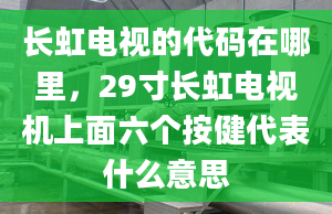 长虹电视的代码在哪里，29寸长虹电视机上面六个按健代表什么意思