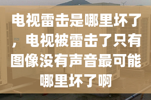 电视雷击是哪里坏了，电视被雷击了只有图像没有声音最可能哪里坏了啊