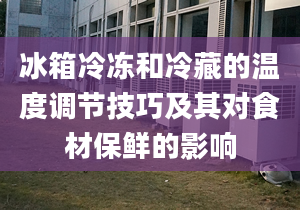 冰箱冷冻和冷藏的温度调节技巧及其对食材保鲜的影响