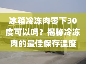 冰箱冷冻肉零下30度可以吗？揭秘冷冻肉的最佳保存温度