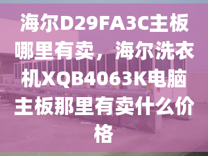 海尔D29FA3C主板哪里有卖，海尔洗衣机XQB4063K电脑主板那里有卖什么价格