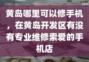 黄岛哪里可以修手机，在黄岛开发区有没有专业维修索爱的手机店