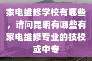 家电维修学校有哪些，请问昆明有哪些有家电维修专业的技校或中专