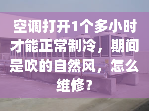 空调打开1个多小时才能正常制冷，期间是吹的自然风，怎么维修？