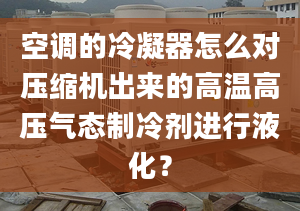 空调的冷凝器怎么对压缩机出来的高温高压气态制冷剂进行液化？