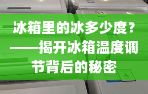 冰箱里的冰多少度？——揭开冰箱温度调节背后的秘密