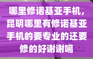 哪里修诺基亚手机，昆明哪里有修诺基亚手机的要专业的还要修的好谢谢噶