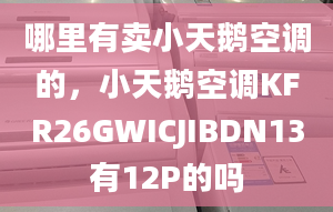 哪里有卖小天鹅空调的，小天鹅空调KFR26GWICJIBDN13有12P的吗