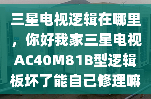 三星电视逻辑在哪里，你好我家三星电视AC40M81B型逻辑板坏了能自己修理嘛