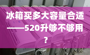 冰箱买多大容量合适——520升够不够用？