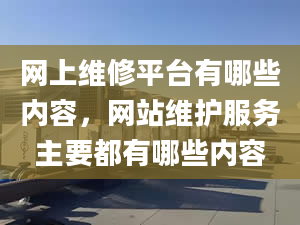 网上维修平台有哪些内容，网站维护服务主要都有哪些内容