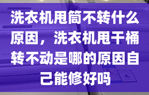 洗衣机甩筒不转什么原因，洗衣机甩干桶转不动是哪的原因自己能修好吗