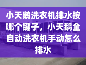 小天鹅洗衣机排水按哪个键子，小天鹅全自动洗衣机手动怎么排水