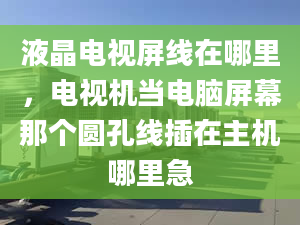 液晶电视屏线在哪里，电视机当电脑屏幕那个圆孔线插在主机哪里急