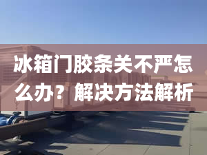 冰箱门胶条关不严怎么办？解决方法解析