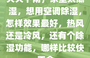 天天下雨，家里太潮湿，想用空调除湿，怎样效果最好，热风还是冷风，还有个除湿功能，哪样比较快。不会一