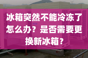 冰箱突然不能冷冻了怎么办？是否需要更换新冰箱？