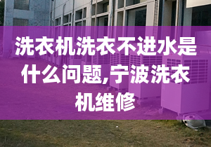 洗衣机洗衣不进水是什么问题,宁波洗衣机维修