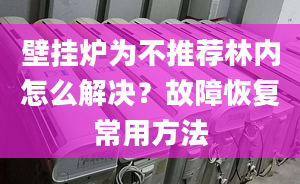 壁挂炉为不推荐林内怎么解决？故障恢复常用方法