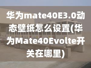 华为mate40E3.0动态壁纸怎么设置(华为Mate40Evolte开关在哪里)