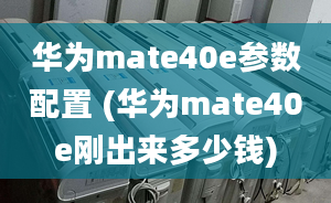 华为mate40e参数配置 (华为mate40e刚出来多少钱)