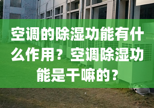 空调的除湿功能有什么作用？空调除湿功能是干嘛的？