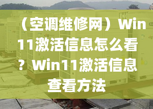 （空调维修网）Win11激活信息怎么看？Win11激活信息查看方法