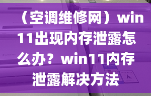 （空调维修网）win11出现内存泄露怎么办？win11内存泄露解决方法