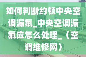 如何判断约顿中央空调漏氟_中央空调漏氟应怎么处理_（空调维修网）