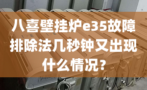 八喜壁挂炉e35故障排除法几秒钟又出现什么情况？