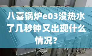 八喜锅炉e03没热水了几秒钟又出现什么情况？