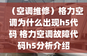 （空调维修）格力空调为什么出现h5代码 格力空调故障代码h5分析介绍