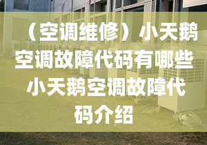 （空调维修）小天鹅空调故障代码有哪些 小天鹅空调故障代码介绍